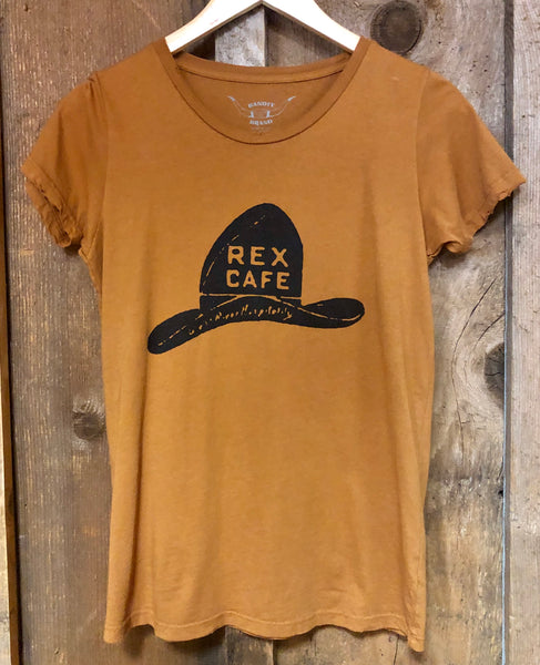 Rex Cafe Womens Tee Cognac/Blk