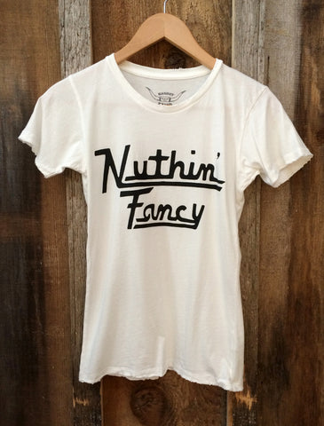 Nuthin' Fancy Women's Vintage Tee White/Black