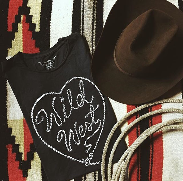 Wild West Womens Tee Blk/White