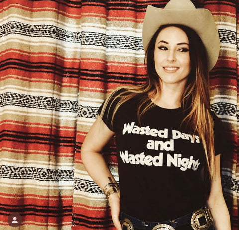 Wasted Days And Wasted Nights Womens Tee Blk/White