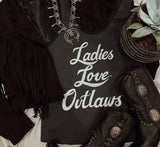 Ladies Love Outlaws Vintage Lace Tank Black/White