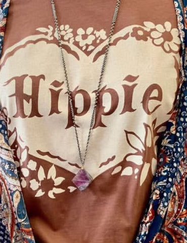 Hippie Womens Tee Rust/Cream