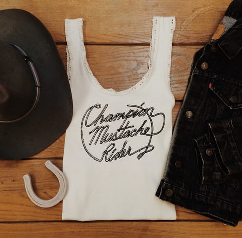 Champion Mustache Rider Lace Tank White/Blk