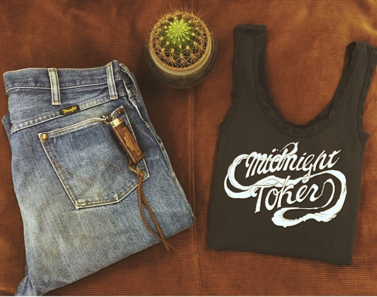Midnight Toker Lace Tank Blk/Wht