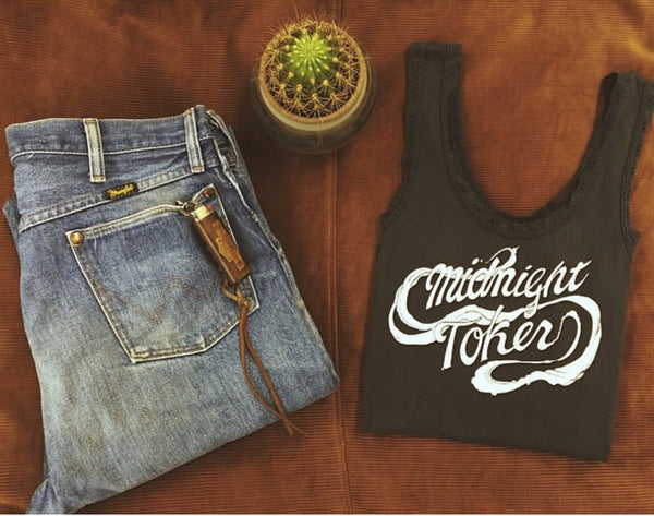 Midnight Toker Lace Tank Blk/Wht