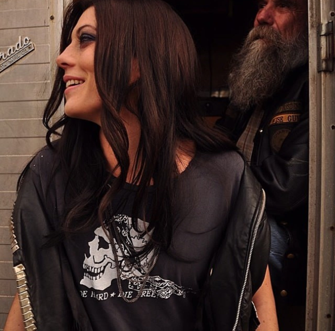 Ride Hard Womens Tee Blk/Wht