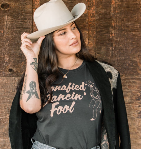 Bonafied Dancin' Fool Womens Tee Blk/Copper
