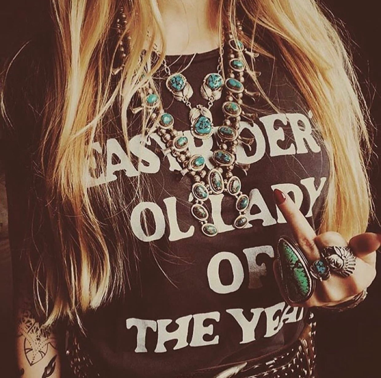 Easy Rider's Ol Lady of the Year Women's Vintage Tee Black/White