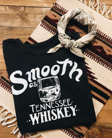 Smooth As Tennessee Whiskey Womens Tee Blk/White