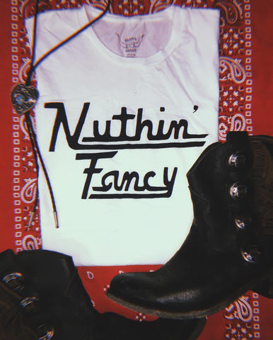 Nuthin' Fancy Women's Vintage Tee White/Black