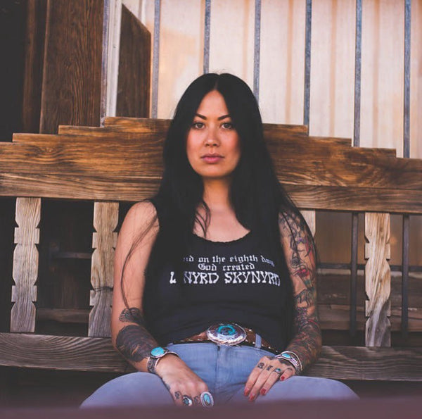 Skynyrd Lace Tank Blk/White