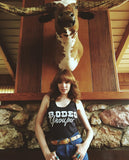 Rodeo Groupie Lace Tank Blk/White