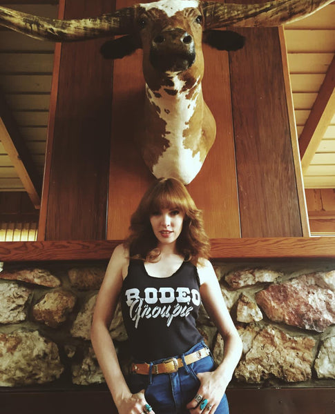 Rodeo Groupie Lace Tank Blk/White