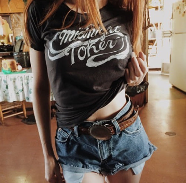 Midnight Toker Womens Tee Blk/Wht