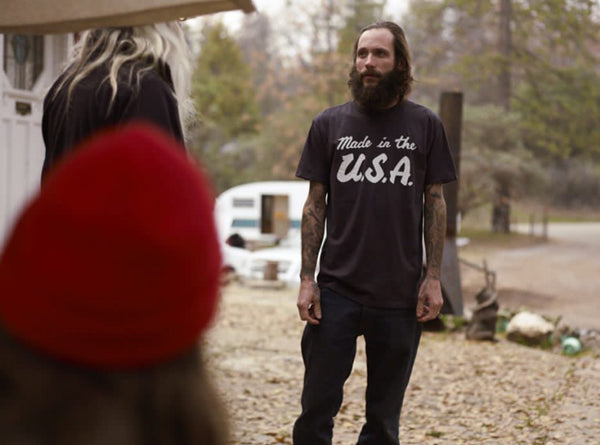 Made in the USA Mens Tee Blk/White
