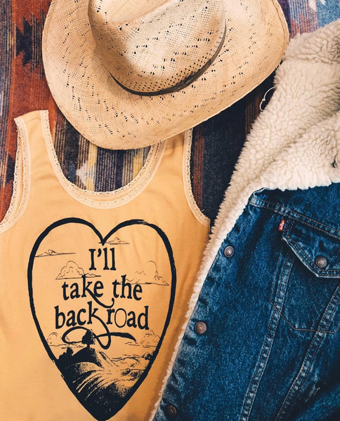 I'll take the Back Road Lace Tank Gold/Blk