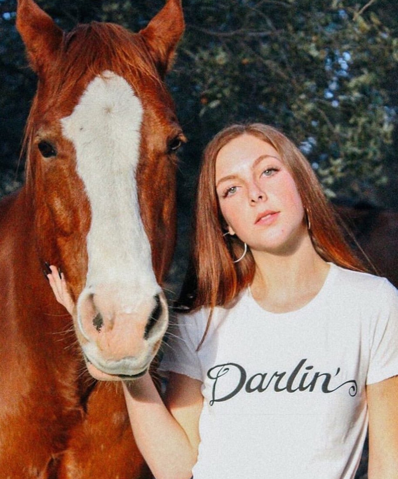 Darlin Women's Vintage Tee White/Black