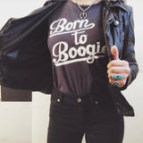Born to Boogie Womens Tee Blk/Wht