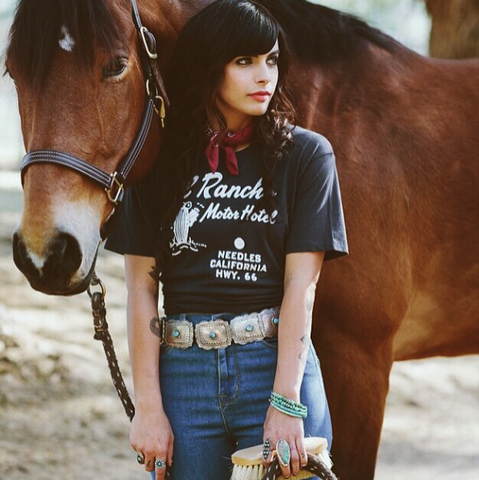 El Rancho Motel Womens Tee Blk/White