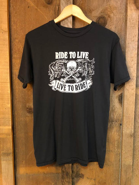 Ride To Live Mens Tee Blk/Wht