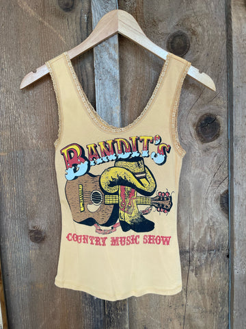 Bandit's Country Music Show Lace Tank Gold Dust/Color