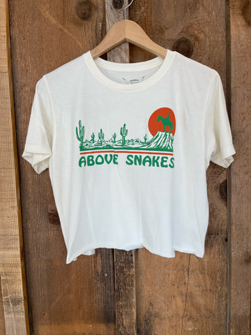 Above Snakes Cropped Tee White/Color