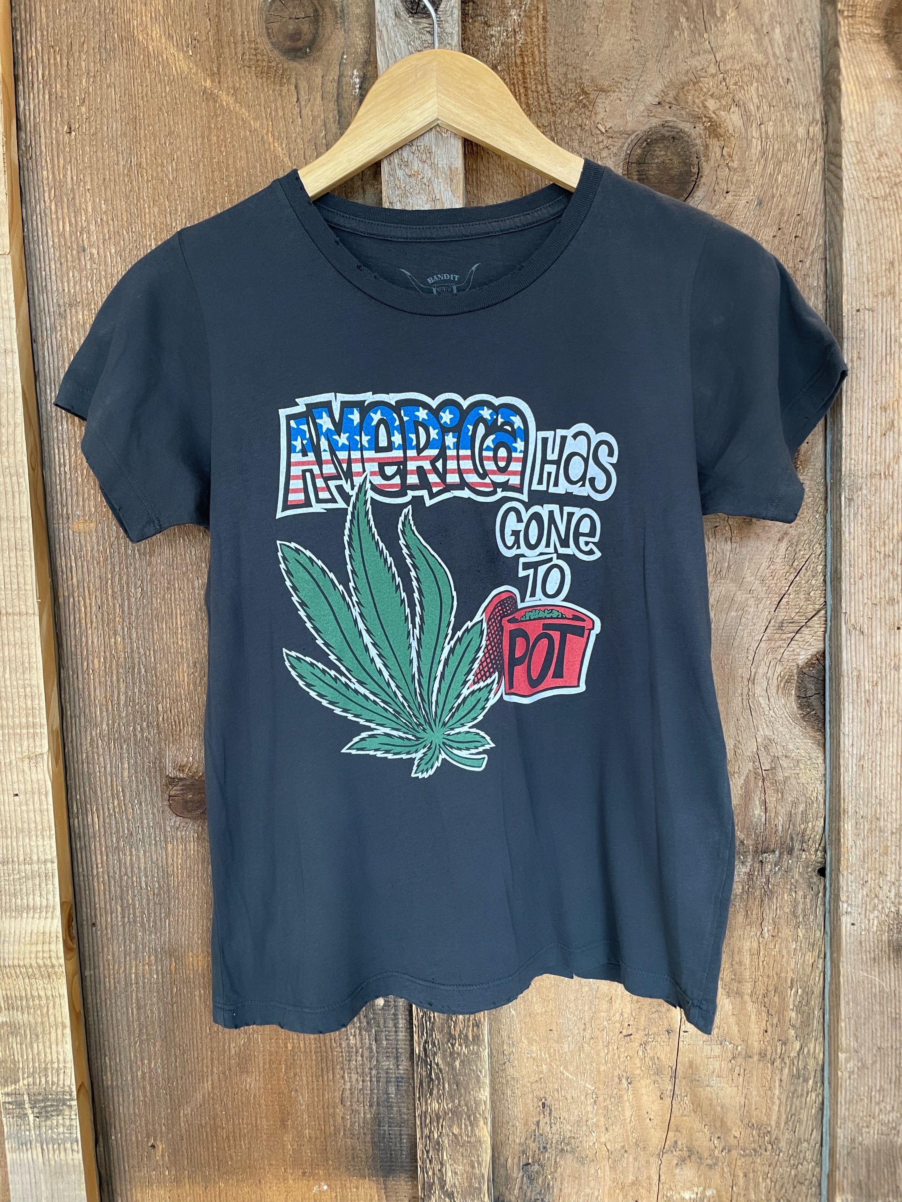 America Has Gone To Pot Womens Tee Blk/Color