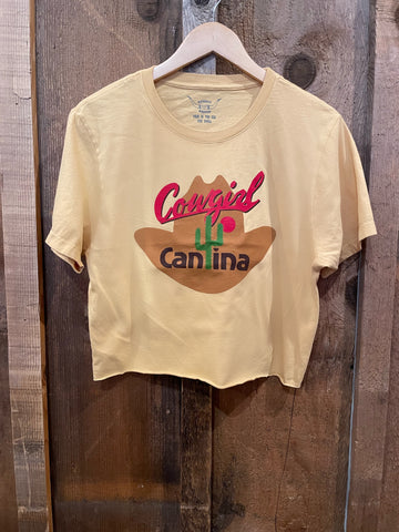 Cowgirl Cantina Cropped Tee Gold Dust/Multi