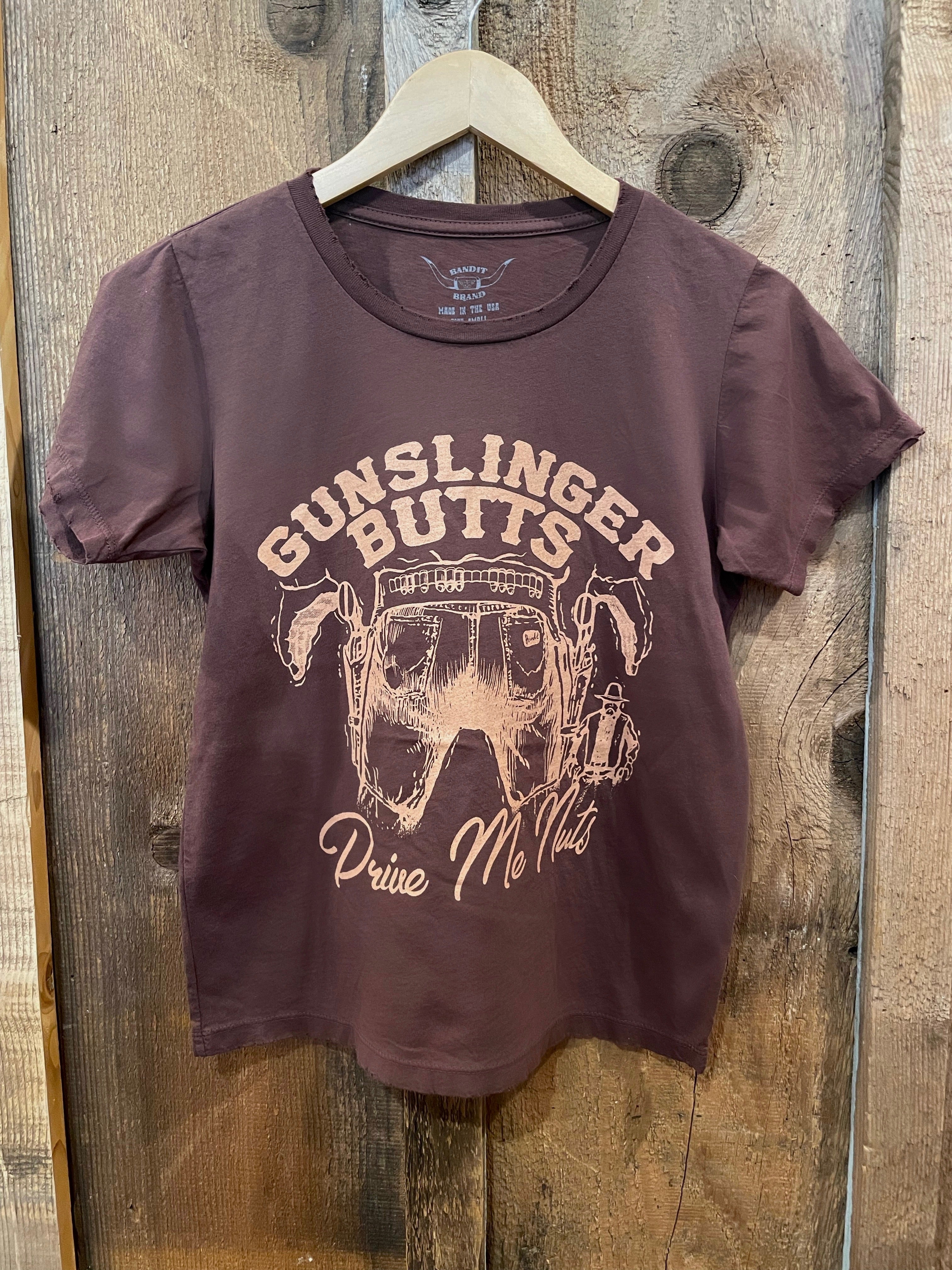 Gunslinger Butts Womens Tee Brown/Copper