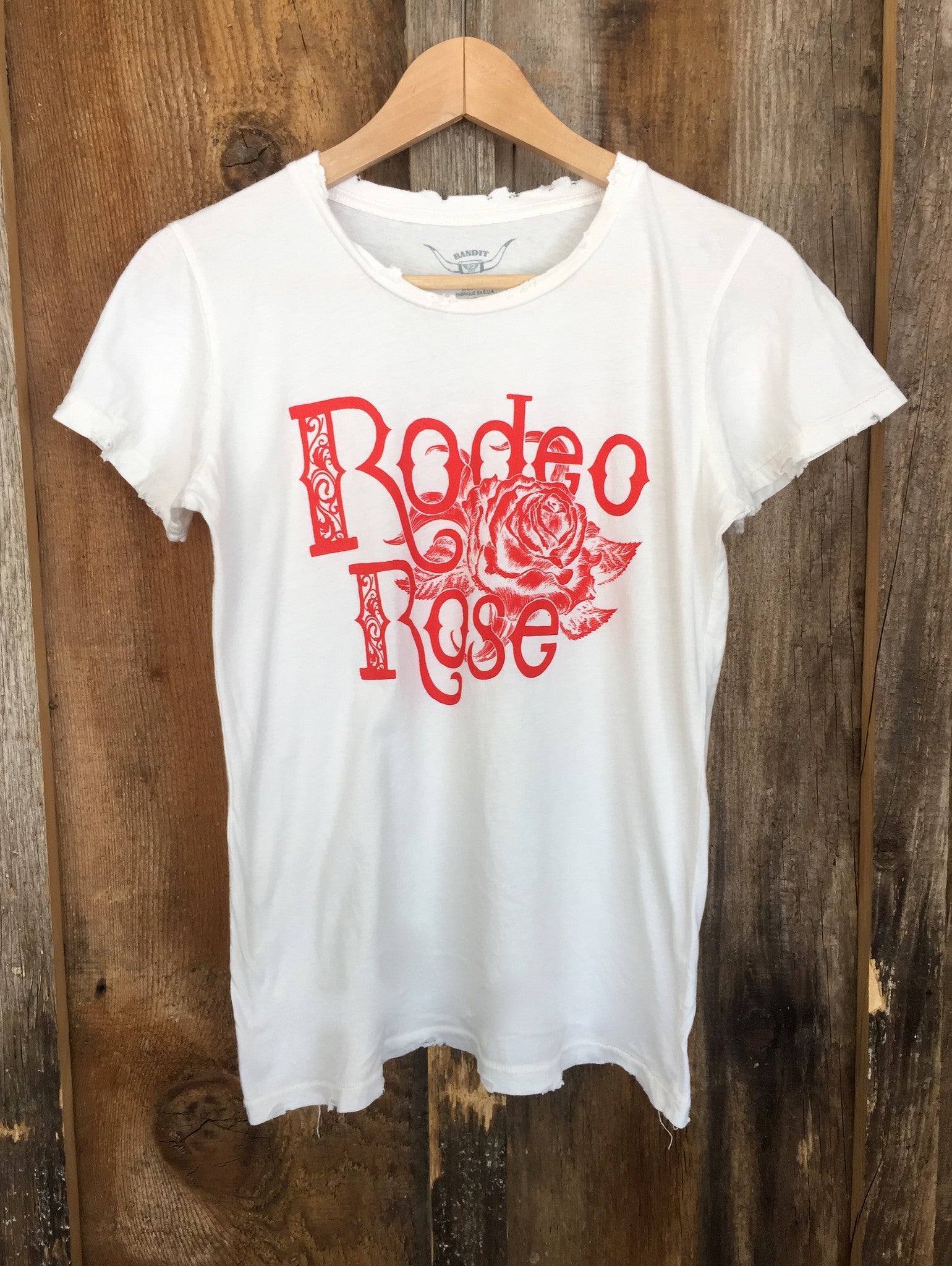 Rodeo Rose Womens Tee White/Red