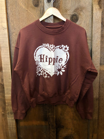 Hippie Sweatshirt Rust/White