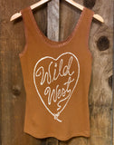 Wild West Lace Tank Cognac/Wht