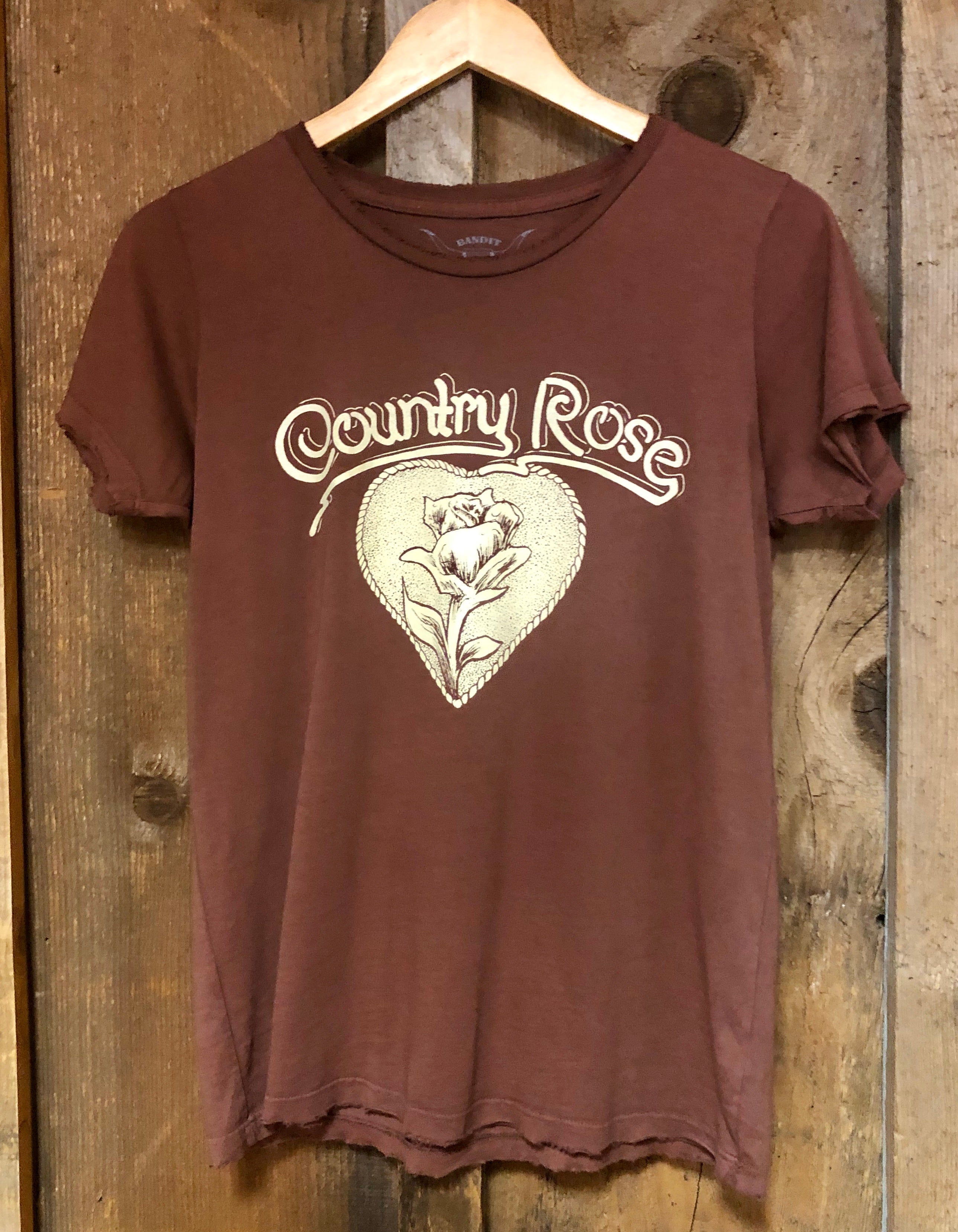 Country Rose Womens Tee Rust/Cream