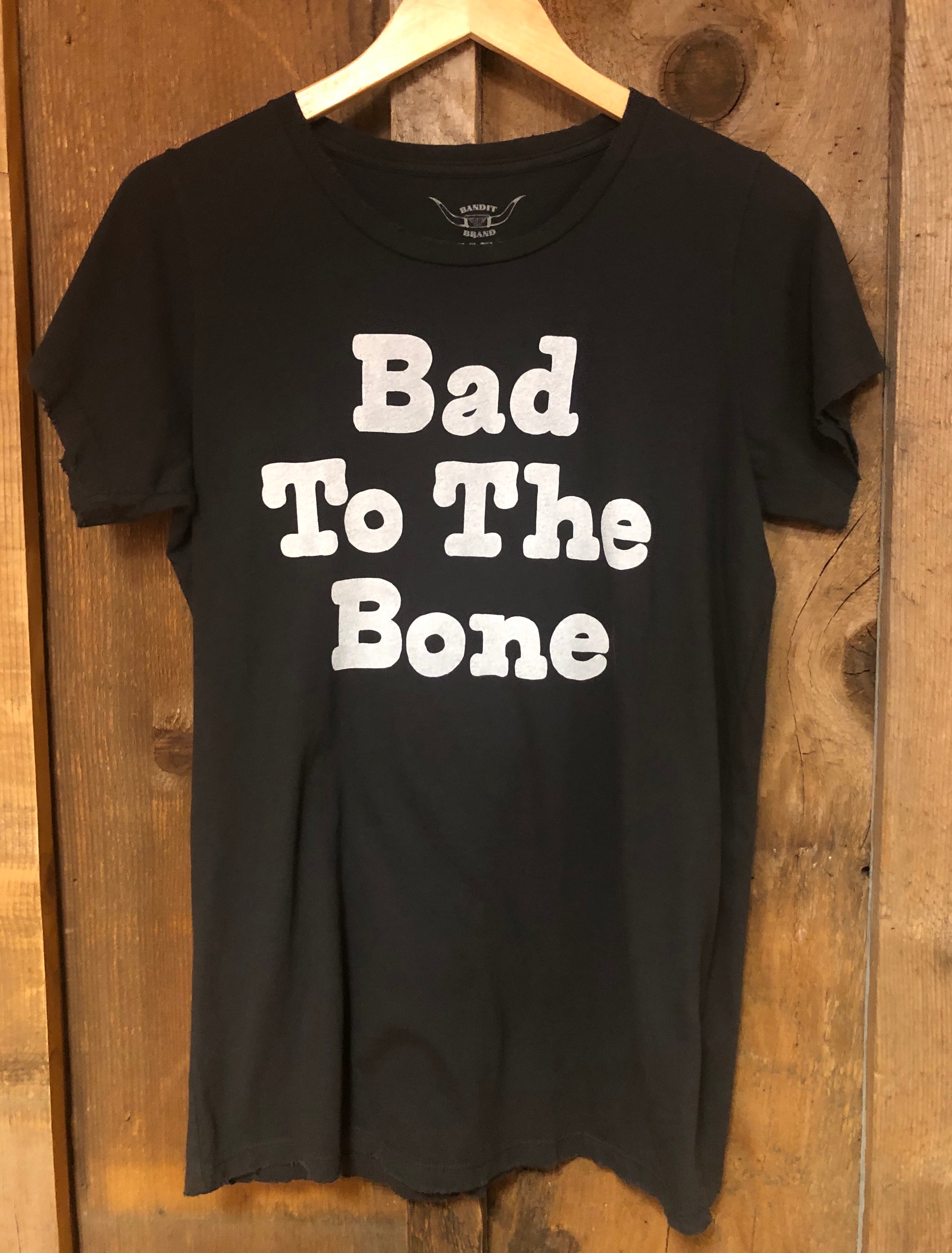 Bad to The Bone Womens Tee Blk/Wht