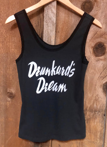 Drunkards Dream Lace Tank Blk/Wht
