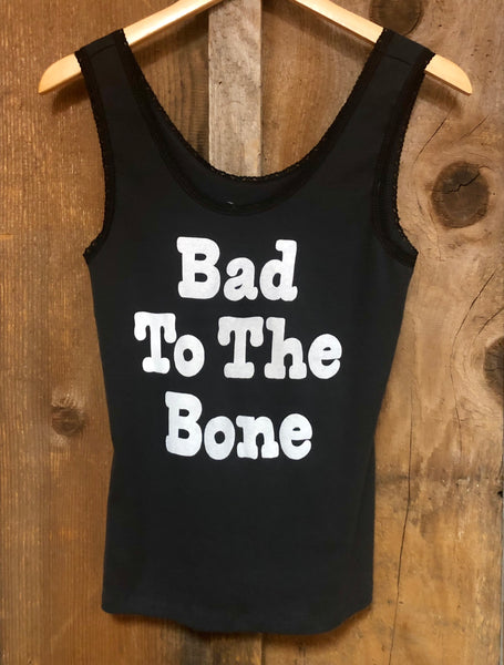 Bad to the Bone Lace Tank Blk/Wht
