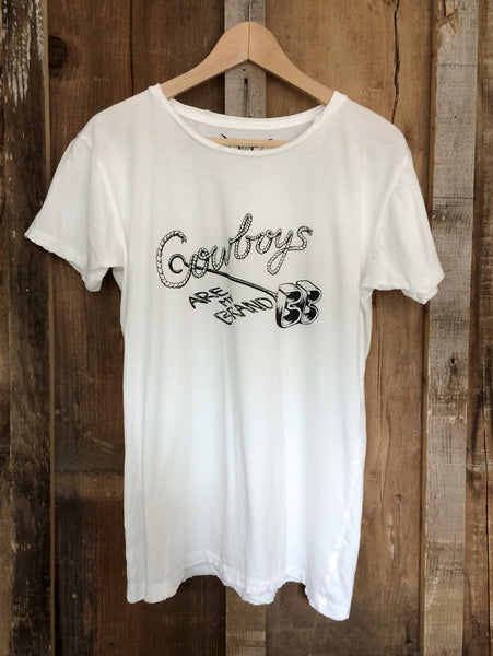 Cowboys Are My Brand Womens Tee White/Blk