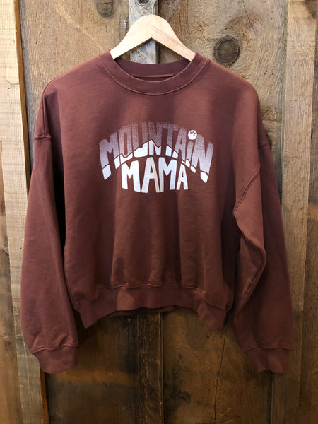 Mountain Mama Sweatshirt Rust/White