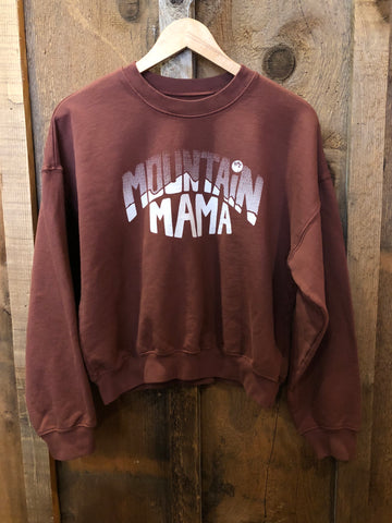 Mountain Mama Sweatshirt Rust/White