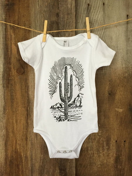 Bandit Baby "Cactus" Onesie White/Blk