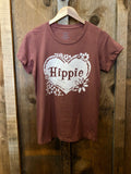 Hippie Womens Tee Rust/Cream