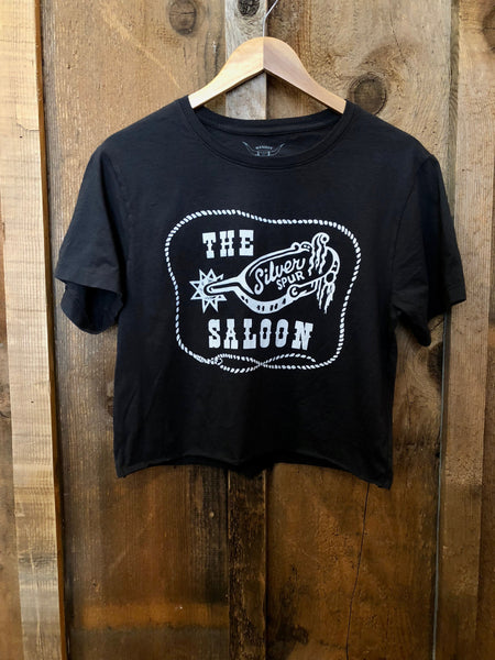 The Silver Spur Saloon Cropped Tee Blk/White