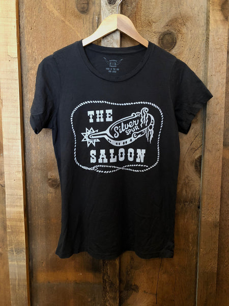 The Silver Spur Saloon Womens Tee Blk/White