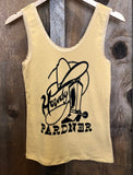 Howdy Pardner Lace Tank Gold Dust/Blk