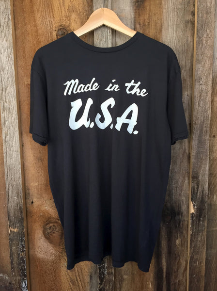Made in the USA Mens Tee Blk/White