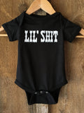 Bandit Baby "Lil' Shit" Onesie Blk/White
