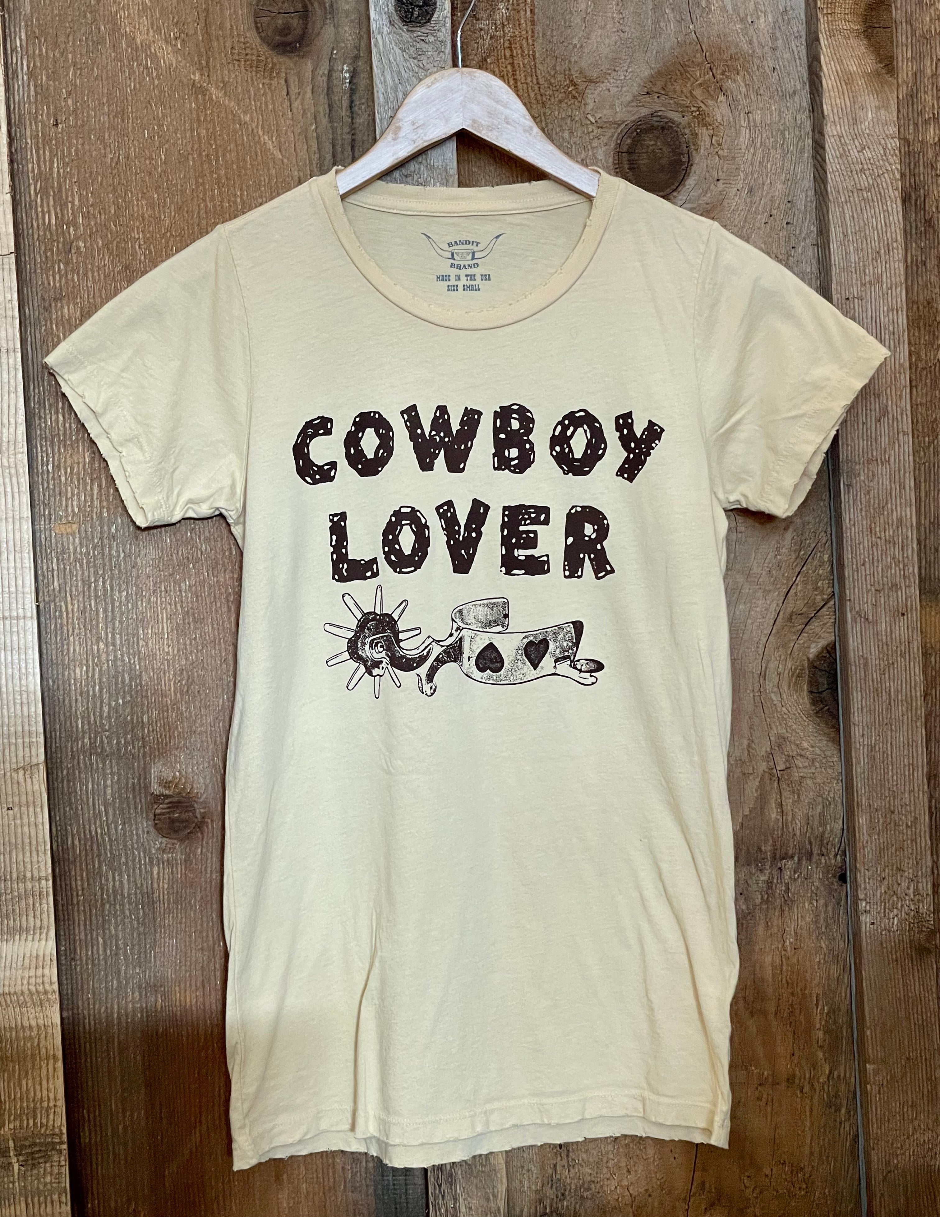 Cowboy Lover Womens Tee Tan/Brown