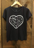 Branded Horse Womens Tee Blk/White
