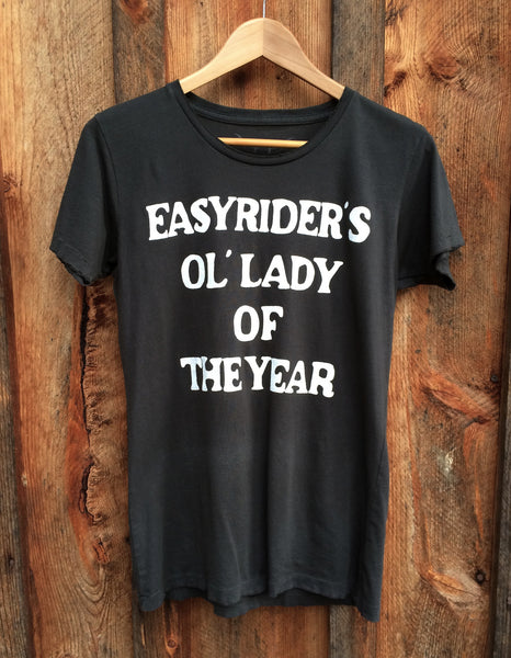 Easy Rider's Ol Lady of the Year Women's Vintage Tee Black/White