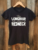 Long Hair Redneck Womens Tee Blk/Wht